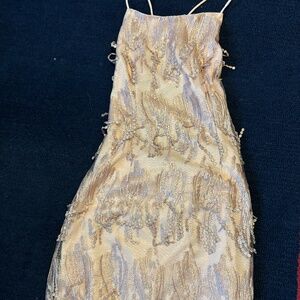 Lulu's Rose Gold Sequin Mini Dress, Size Medium